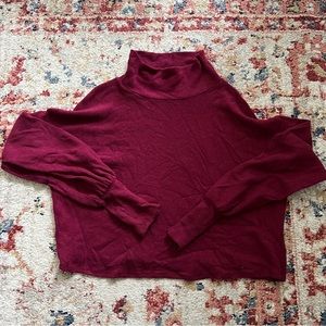 Burgundy soft women’s turtleneck sweater